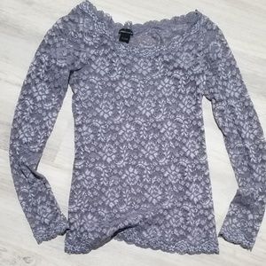 Grey lace top